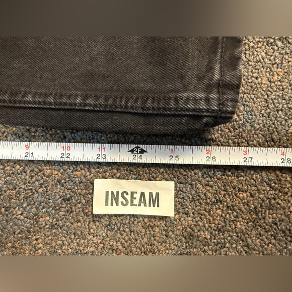 ZARA Jeans Women's 6 Straight Leg Ankle Black Denim Button Fly High Rise - Picture 6 of 7